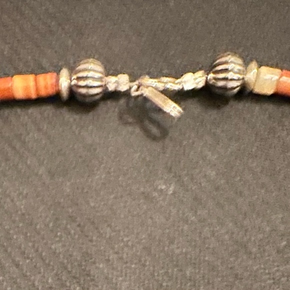 Hand Crafted “ One of a Kind” Jasper, Shell and Sterling Silver Unisex Necklace - Picture 3 of 3